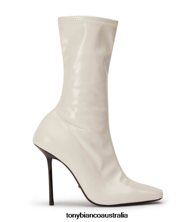 Tony Bianco | Women Ecru Crinkle Patent Remie Ankle Boots DD6F6J498