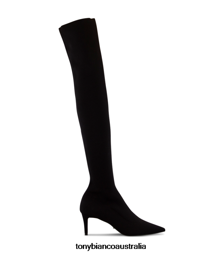 Tony Bianco | Women Black Sock Knit Gracie Long Boots DD6F6J568