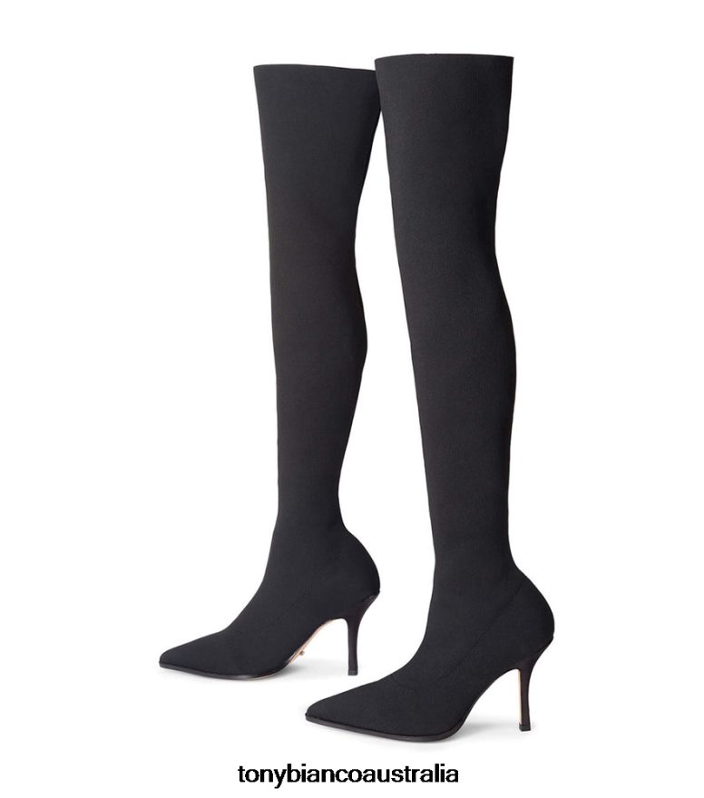 Tony Bianco | Women Black Sock Knit Kori Long Boots DD6F6J567