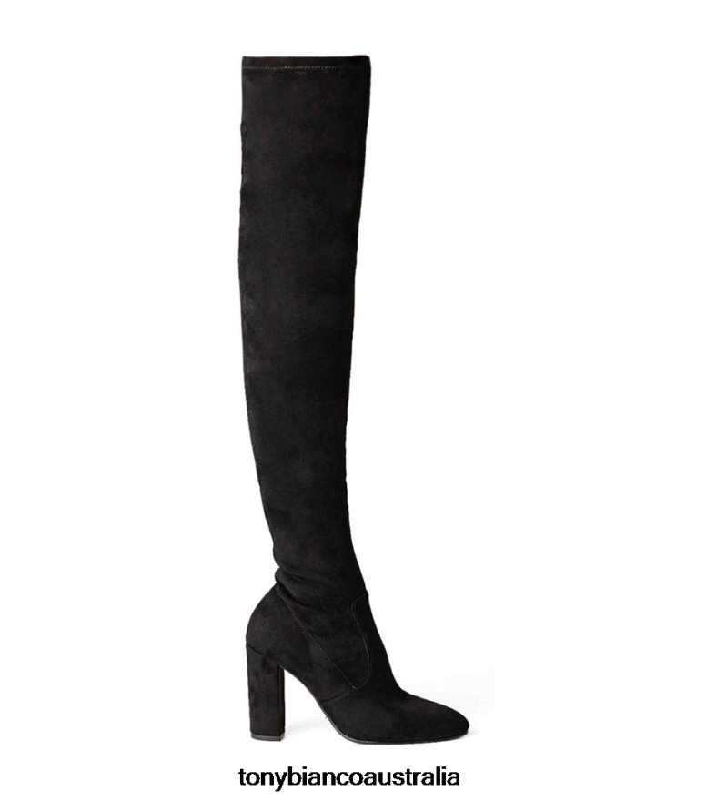 Tony Bianco | Women Black Stretch Suede Bloom Long Boots DD6F6J573