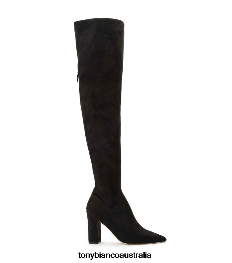 Tony Bianco | Women Black Stretch Suede Estella Long Boots DD6F6J575
