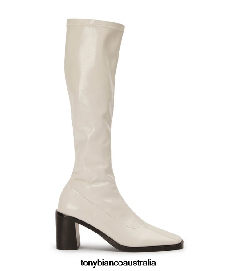 Tony Bianco | Women Ecru Crinkle Patent Damon Calf Boots DD6F6J428