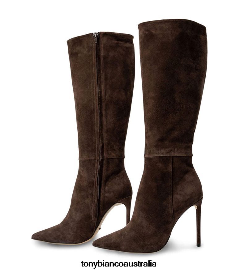 Tony Bianco | Women Espresso Suede Apollo Calf Boots DD6F6J443