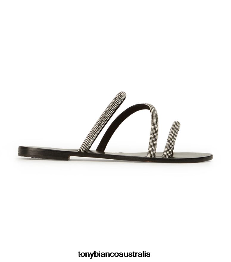 Tony Bianco | Women Crystal/Black Suede Fusion Flats DD6F6J664