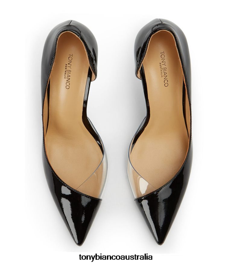 Tony Bianco | Women Black Patent/Clear Vinylite Adore Heels DD6F6J202