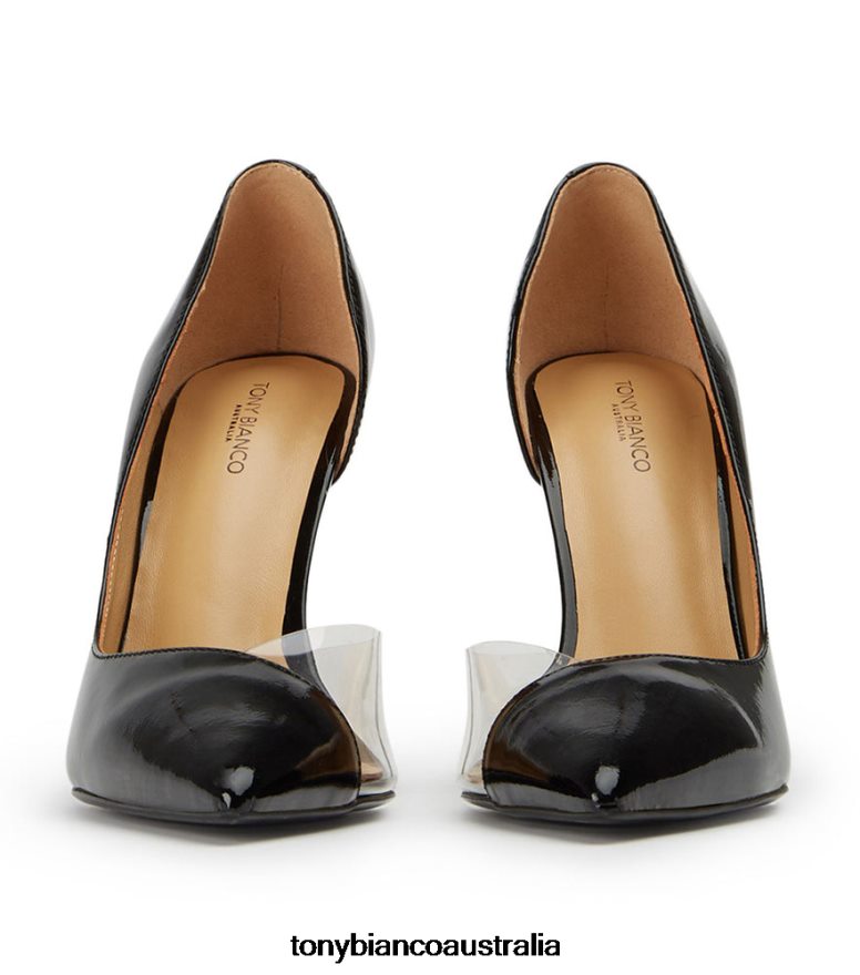 Tony Bianco | Women Black Patent/Clear Vinylite Adore Heels DD6F6J202