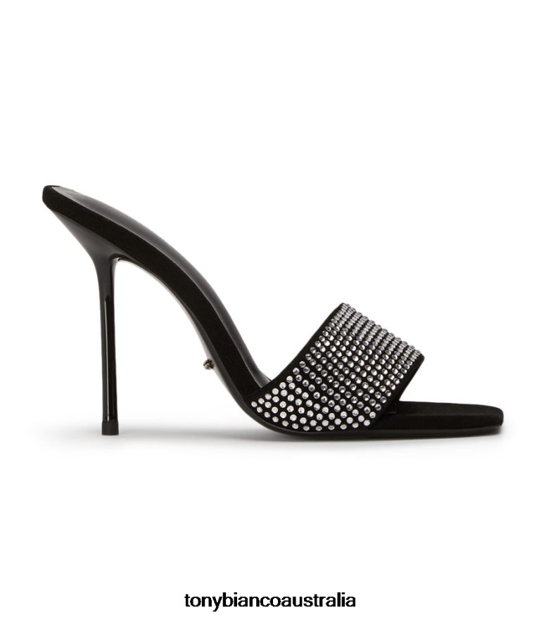 Tony Bianco | Women Clear Crystal/Black Suede Naomi Heels DD6F6J146