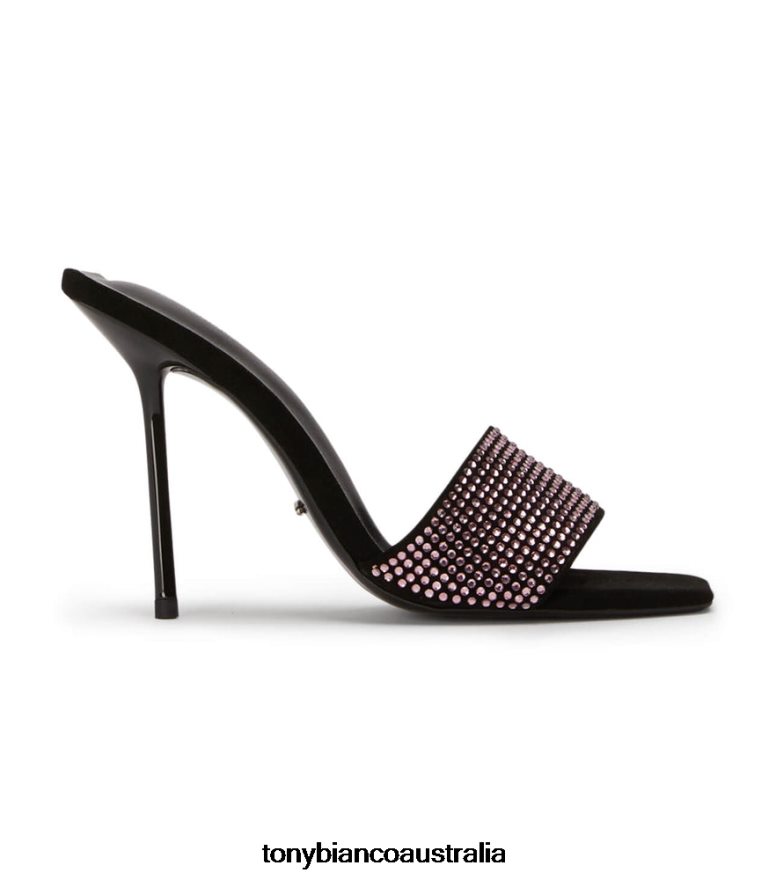 Tony Bianco | Women Pink Crystal/Black Suede Naomi Heels DD6F6J143